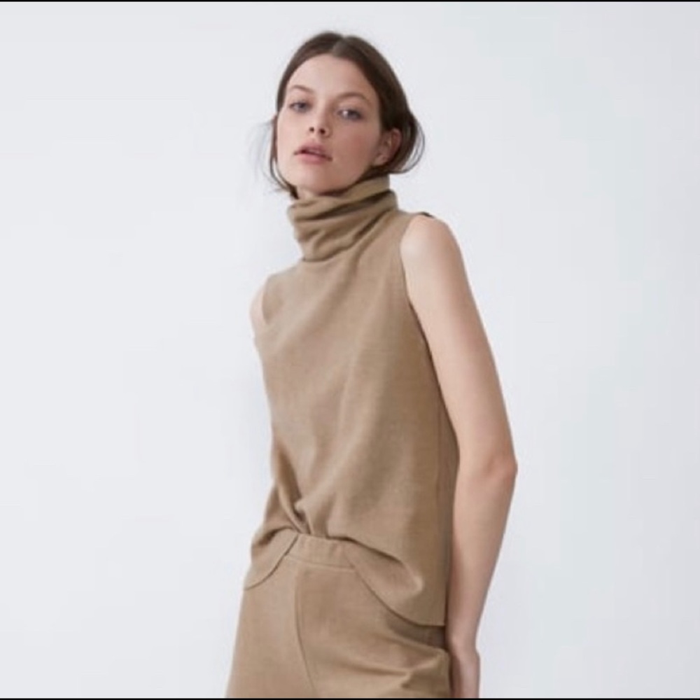 Zara Sleeveless Turtleneck Top